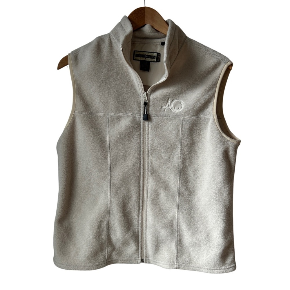 North‎ End vintage cream fleece zip up vest